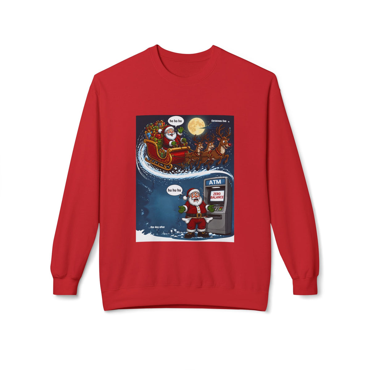Broke Santa Funny Unisex Midweight Softstyle Fleece Crewneck Sweatshirt