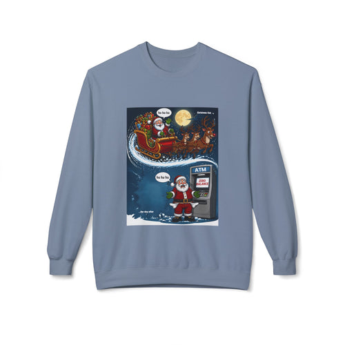 Broke Santa Funny Unisex Midweight Softstyle Fleece Crewneck Sweatshirt