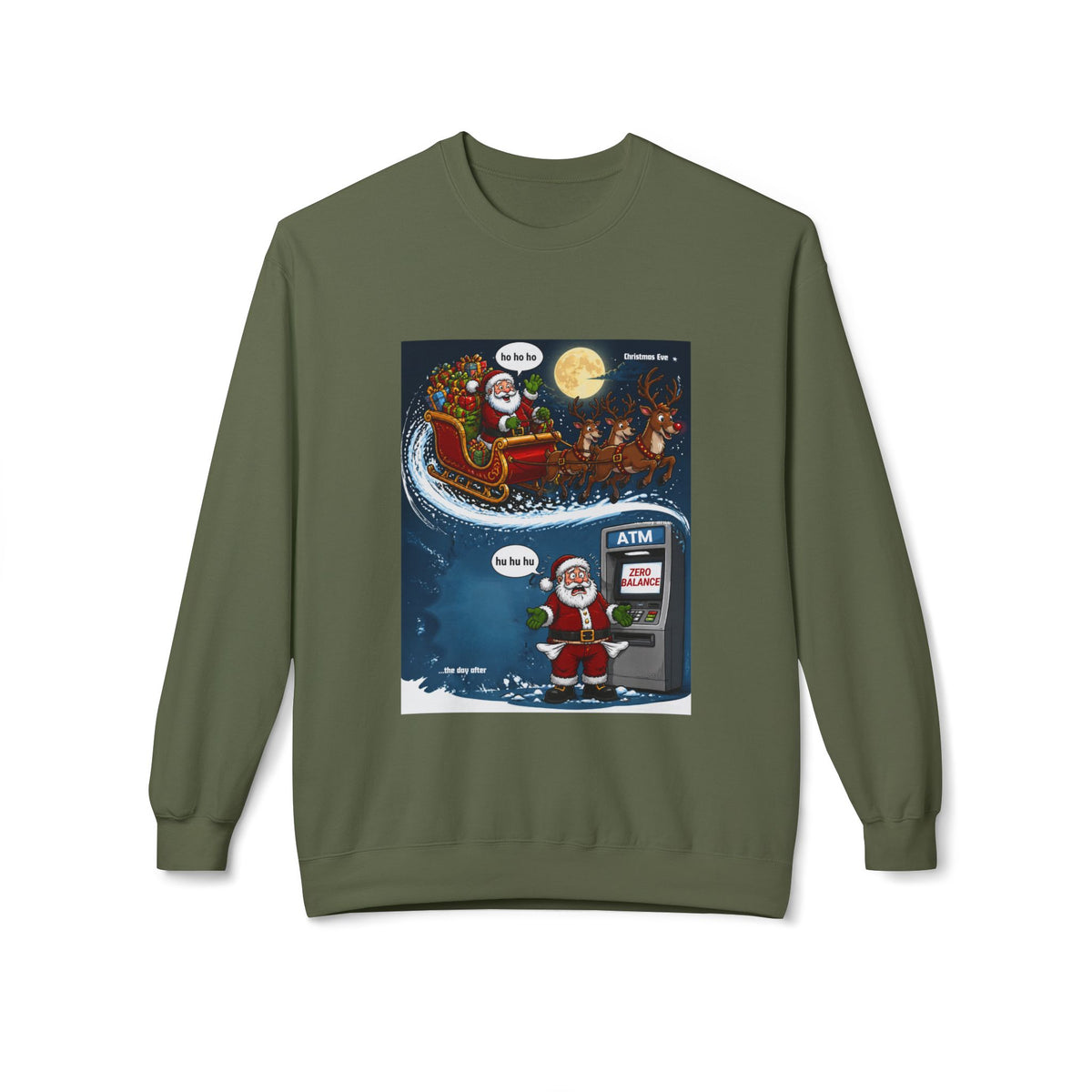 Broke Santa Funny Unisex Midweight Softstyle Fleece Crewneck Sweatshirt